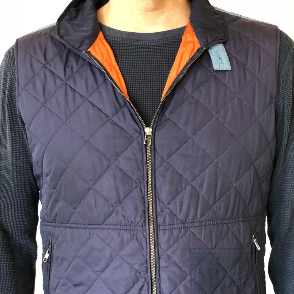 Faconnable Vest in Blue with Chambray Detail